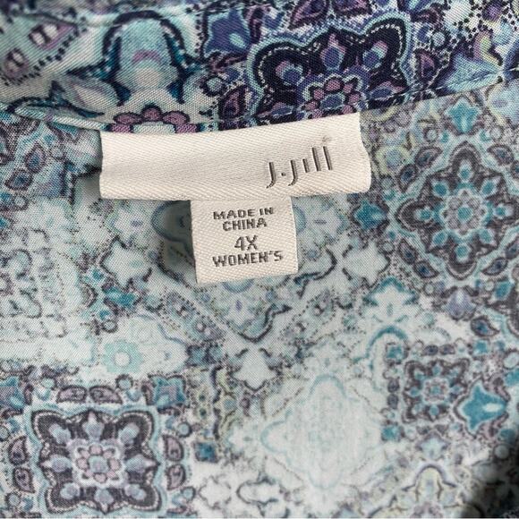 J.Jill Blue Pattern Popover Blouse Sz.4X - Picture 4 of 9